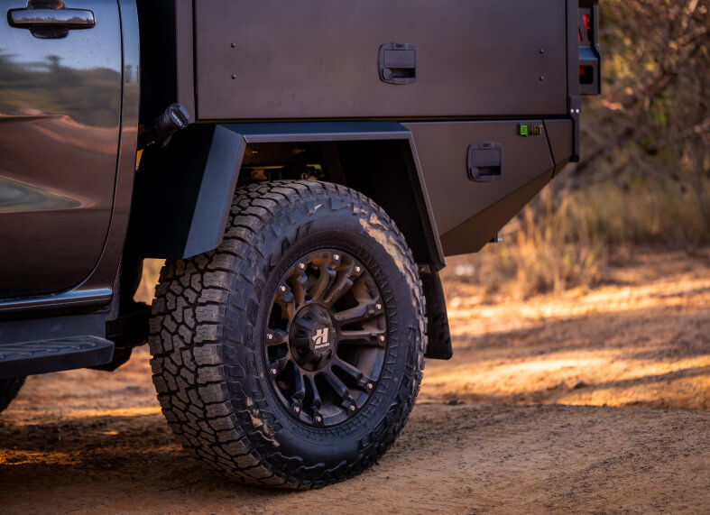 mrt flared mudguards on a ute canopy