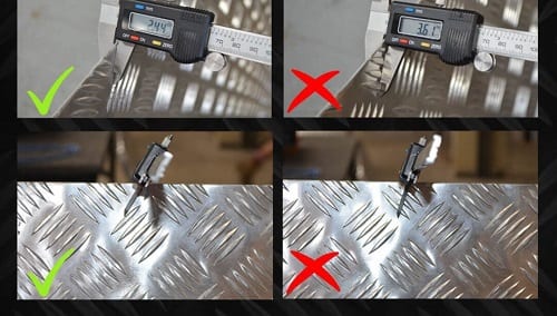 How to correctly measure aluminium checkerplate feature