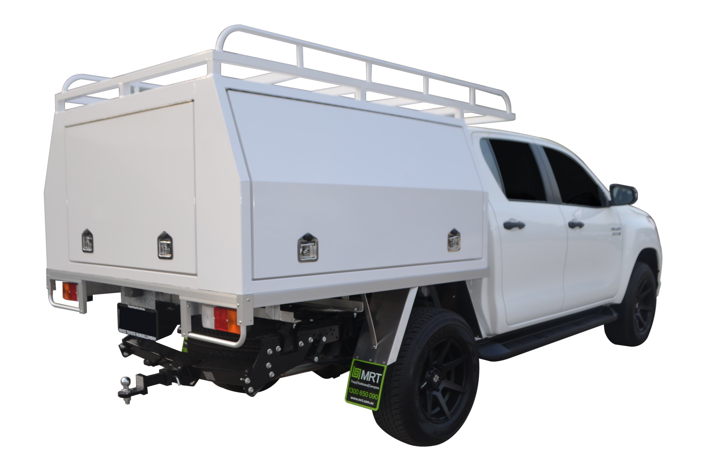 white Toyota hilux ute canopy 