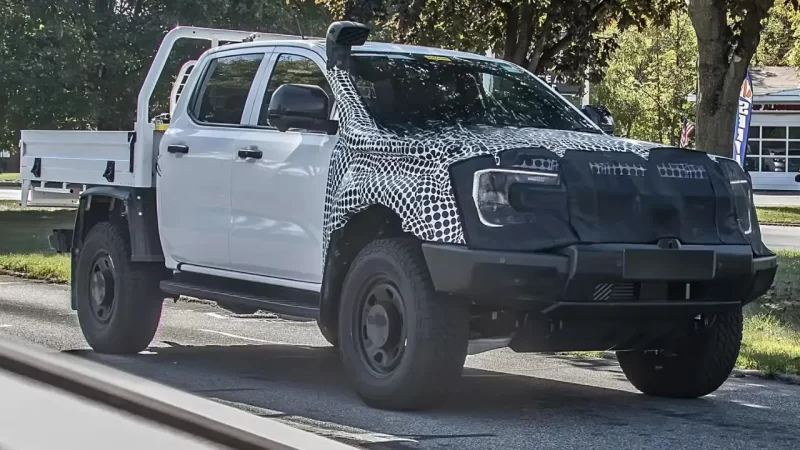 Ford Ranger Super Duty being tested with a ute tray no ute canopy yet