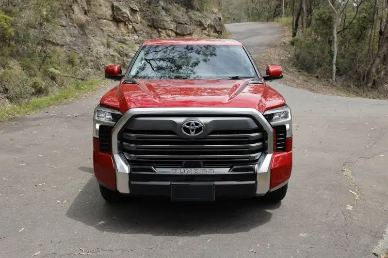 front shot of red Toyota Tundra in Australia
